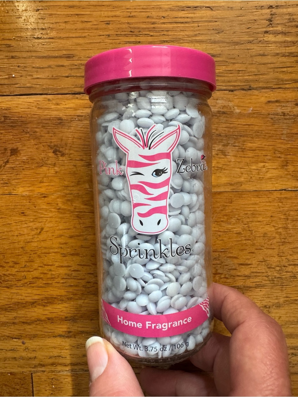 Pink Zebra Pink and White Sprinkles Home Fragrance Jar